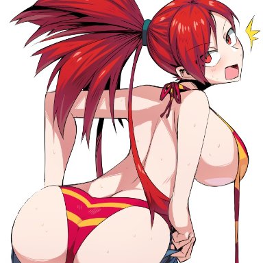 nintendo, pokemon, flannery (pokemon), suzusiigasuki, 1girls, ass, bent over, big ass, big breasts, bikini, busty, cleavage, female, female only, from behind