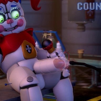 five nights at freddy's, baby (fnafsl), circus baby, circus baby (fnaf), countersfm, lewdsounds, 1futa, food, food play, futa only, futanari, ice cream, milking, milking machine, robot