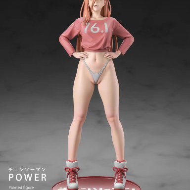 chainsaw man, power (figurine), power (chainsaw man), power (figure), dodomo studio, 1girls, belly button, breasts, cameltoe, cleft of venus, fangs, female, female only, figure, figurine