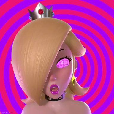 mario (series), princess rosalina, wyerframez, bimbo, expansion, female, glowing eyes, happy trance, hypnosis, lip expansion, lipstick, tagme, video