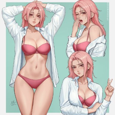 chloe (sciamano240), oc, sciamano240, 1girls, big breasts, bikini, busty, cleavage, clothing, different poses, female, female only, freckles, large breasts, looking at viewer