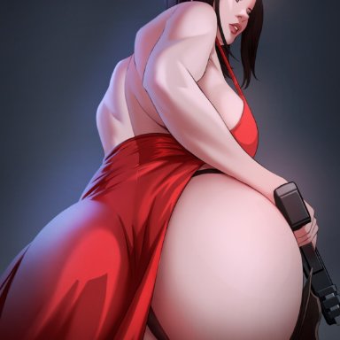 capcom, resident evil, resident evil 4, ada wong, ada wong (caroline ribeiro), laditosbaldosa, asian, asian female, ass, athletic, athletic female, big breasts, black hair, breasts, bubble butt