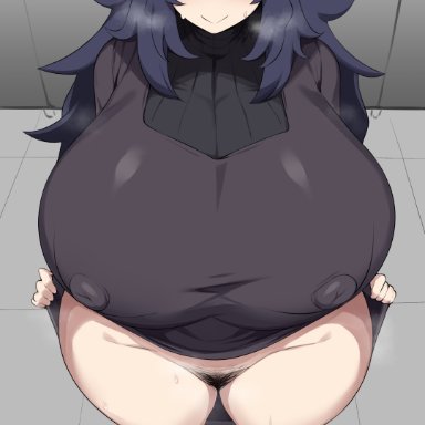 creatures (company), game freak, nintendo, pokemon, pokemon xy, hex maniac, cham22, 1girls, bathroom, big breasts, breasts, breasts bigger than head, female, large breasts, light skinned female