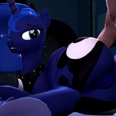 friendship is magic, my little pony, princess luna (mlp), godoffury, 1boy, 1girls, anal, anal sex, big ass, cutie mark, equine, female, feral, human, human on feral