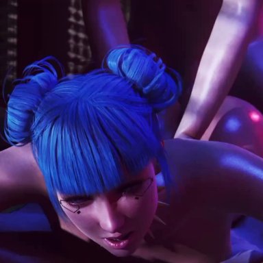 cyberpunk 2077, blue moon (cyberpunk 2077), us cracks, spluckytama, ass, big ass, bouncing ass, prone bone, sex, 3d, animated, sound, tagme, video