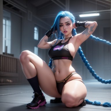 league of legends, jinx (league of legends), stable diffusion, ai generated, tagme