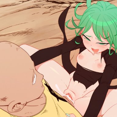 one-punch man, saitama, tatsumaki, masterploxy, mrploxy, 1boy, 1girls, bald, blush, cum, cum in pussy, cum inside, female, green eyes, green hair