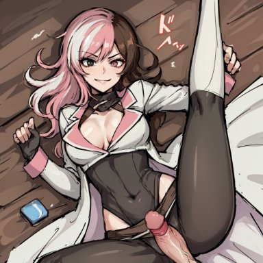 rooster teeth, rwby, neo (rwby), leukocrisp, stable diffusion, clothed female nude male, imminent sex, leotard, leotard under clothes, penis, pov, ai generated