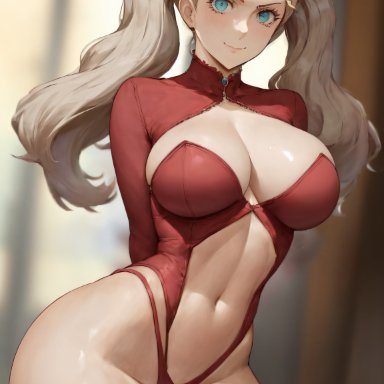 atlus, persona, persona 5, ann takamaki, amiral ai, stable diffusion, 1girls, blonde hair, blue eyes, breasts, female, hips, huge breasts, light-skinned female, light skin