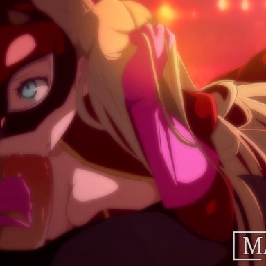 persona, persona 5, ann takamaki, maenchu, 1boy, 1girls, ass, big ass, costume, duo, erect penis, erection, fellatio, oral, oral sex