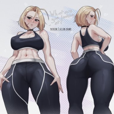 capcom, street fighter, street fighter 6, cammy white, aelion draws, 1girls, abs, ass, blonde hair, blue eyes, breasts, dat ass, facial scar, female, hips