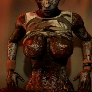 konami, silent hill, silent hill 3, heather mason, skeletron27, 1boy, 1girls, bouncing breasts, breasts, looking at viewer, missionary position, pov, shirt lift, undead, zombie girl