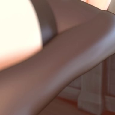 genshin impact, aether (genshin impact), mona (genshin impact), haruya3d, 1boy, 1girls, ahe gao, ass, balls, big ass, big penis, big thighs, black stockings, blush, busty