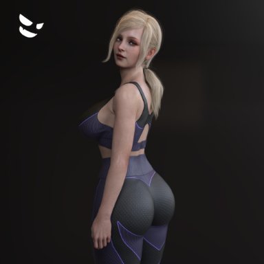 capcom, resident evil, resident evil 4, resident evil 4 remake, ashley graham, ashley graham (ella freya), gm studios, 1girls, ass, big ass, big breasts, blonde hair, electronics, female, female only