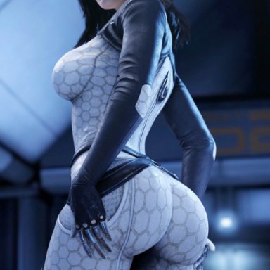 electronic arts, mass effect, mass effect 3, miranda lawson, batesz, 1girls, ass, ass focus, ass up, back, back view, black hair, blue eyes, breasts, bubble ass