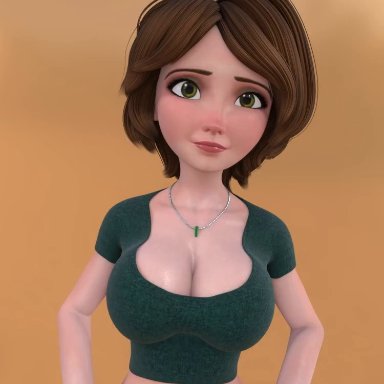 big hero 6, disney, cass hamada, hibbitydip, 1girls, anal, big breasts, big penis, bottomless, brown hair, cleavage, double fingering, double penetration, fingering, forced oral