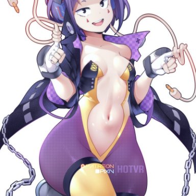 my hero academia, kyoka jiro, hotvr, 1girls, breasts, bunny ears, bunny girl, bunnysuit, female, light-skinned female, light skin, petite, petite body, purple hair, short hair