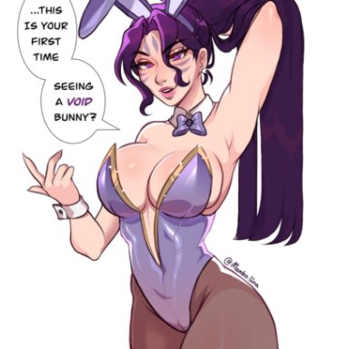 league of legends, kai'sa, mambolina, big ass, big breasts, bunny ears, bunnysuit