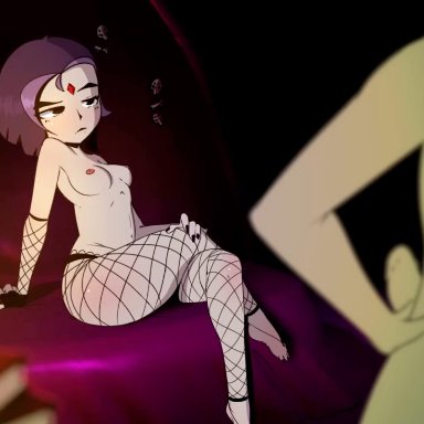 teen titans, beast boy, raven, gaspr, mintea (voice actress), anal, anal sex, anthro, cum, cum belly, cum inflation, cum inside, cumflation, doggy style, feet