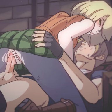 resident evil 4, ashley graham, leon scott kennedy, dawhalehole, diives, kassioppiava, mocalamy, skyahart, ass grab, cowgirl position, ripped clothing, vaginal sex, animated, tagme, video