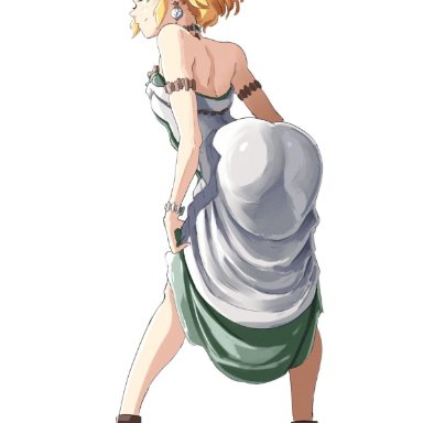 nintendo, tears of the kingdom, the legend of zelda, princess zelda, zelda (breath of the wild), automatic giraffe, 1girls, ass, bare shoulders, bent over, big ass, blonde hair, bubble butt, female, female only