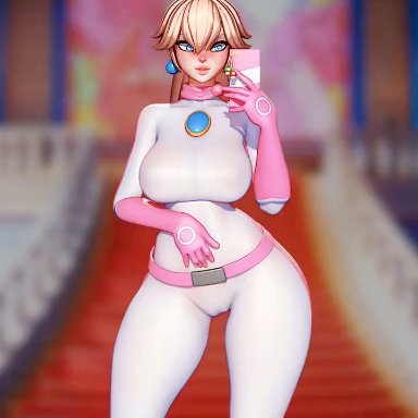 mario (series), nintendo, super mario bros., super mario bros. (2023 film), princess peach, rushzilla, 1girls, ass, ass cutout, blonde hair, blue eyes, bodysuit, clothing, dat ass, female