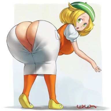 creatures (company), game freak, nintendo, pokemon, pokemon (game), pokemon bw, bianca (pokemon), borvar, anus, ass, ass cutout, bent over, blonde hair, breasts, bursting ass