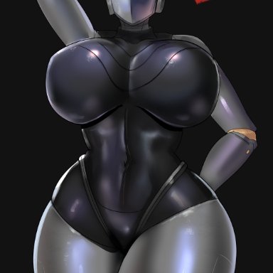 atomic heart, right (atomic heart), the twins (atomic heart), ytrall, 1girls, big breasts, big thighs, breasts, busty, curvy, female, female only, hand behind head, hips, huge breasts