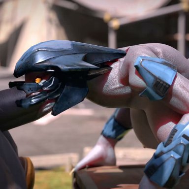 halo (series), female sangheili, sangheili, twitchyanimation, alien, breasts, no humans, oral, penis, sex, 3d, animated, sound, tagme, video