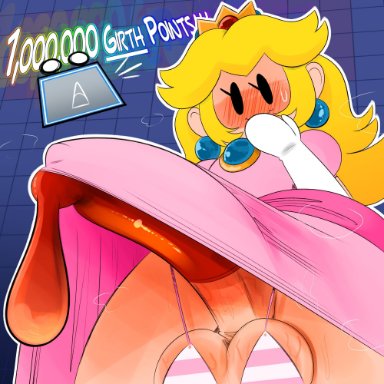 mario (series), nintendo, paper mario, princess peach, thudley (paper mario), ota (artist), 1futa, abs, ball bra, balls, big balls, big penis, bikini, blush, bodysuit