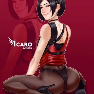 biohazard, capcom, resident evil, resident evil 2, resident evil 2 remake, ada wong, ada wong (adriana), andava, icaroart, 1girls, asian, ass, black hair, bob cut, brown eyes