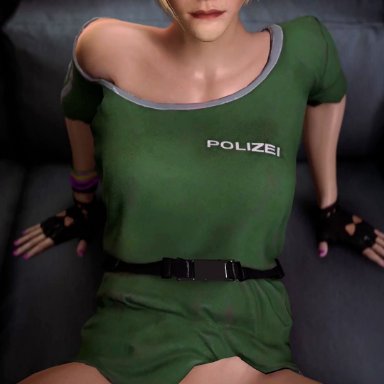 iq (rainbow six), darkdreamsvr, nessfm, 1boy, blonde hair, blue eyes, female, german, light-skinned female, light-skinned male, light skin, male, male pov, policewoman, pov