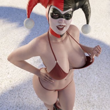 batman (series), dc, dc comics, harley quinn, harley quinn (classic), smitty34, 1girls, antiheroine, ass, athletic, athletic female, big ass, big breasts, bubble ass, bubble butt