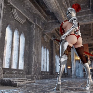 original, kardia of rhodes, original character, tdontran, 1girls, abs, areola, areolae, armor, armored gloves, armwear, ass, athletic, athletic female, big ass
