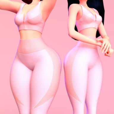 disney, pixar, the incredibles, elastigirl, helen parr, violet parr, vtemp, 2girls, ass, athletic, athletic female, big ass, big breasts, black hair, bottom heavy