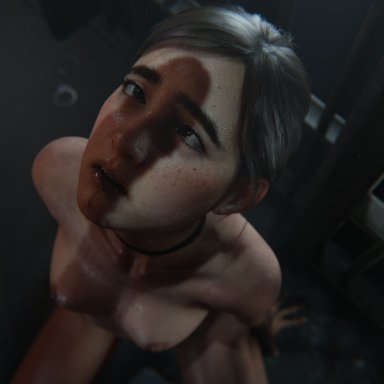 naughty dog, the last of us, the last of us 2, ellie (the last of us), madrugasfm, 1boy, 1boy1girl, 1girl1boy, 1girls, areolae, before oral, before sex, big penis, breasts, choker