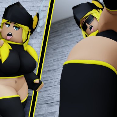 roblox, youtube, im sandra, roblox avatar, rusmynth, accessories, anus, bedroom, black clothing, black gloves, blonde, blowjob gesture, female, female focus, female only