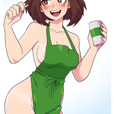 my hero academia, starbucks, ochako uraraka, dashi art, 1girls