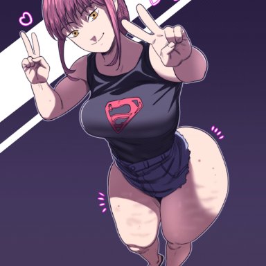chainsaw man, makima (chainsaw man), d-art, 1female, 1girls, 5 fingers, ass, athletic, athletic female, bare arms, bare legs, bare shoulders, bare thighs, big ass, big breasts
