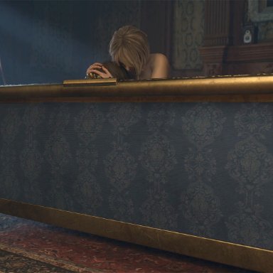 resident evil, resident evil 4, resident evil 4 remake, ashley graham, leon scott kennedy, hydrafxx, 1boy, 1girls, ass, blonde hair, feet, nude, nude female, sex, short hair