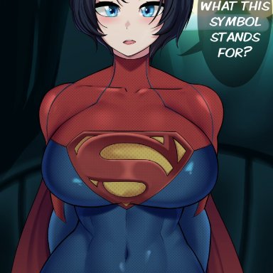 dc, dc comics, dceu, superman (series), the flash (2023 film), kara zor-el, sasha calle, supergirl, supergirl (sasha calle), mister axolotl, 1girls, belly button, big breasts, black hair, blue bodysuit