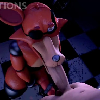 five nights at freddy's, fnaf, scottgames, foxy (fnaf), sfmmations, 2boys, anal, anal sex, animal genitalia, animal penis, animatronic, anthro, ass, balls, big testicles