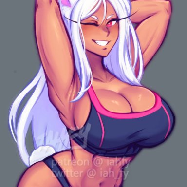 my hero academia, miruko, rumi usagiyama, iahfy, 1girls, big breasts, breasts, cleavage, female, female only, large breasts, muscles, muscular, muscular female, solo