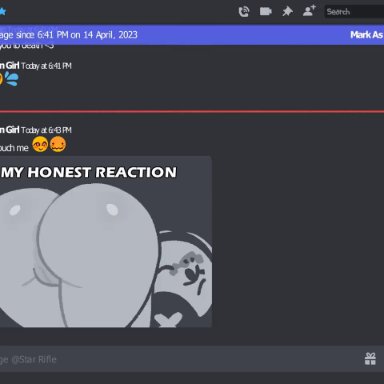 discord, discord (app), original, original character, star rifle, 1girls, anus, ass, big ass, black hair, blush, completely nude, completely nude female, female, female only