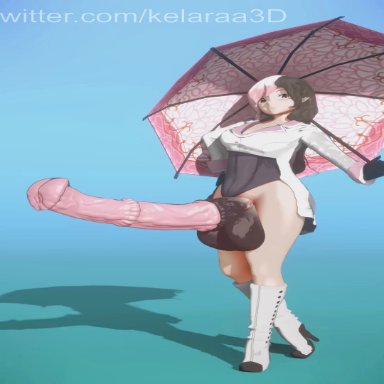 rwby, neo (rwby), kelaraa, 1futa, animal genitalia, animal penis, brown eyes, brown hair, futanari, half-dressed, heterochromia, high heels, horsecock, horsecock futanari, hush (rwby)