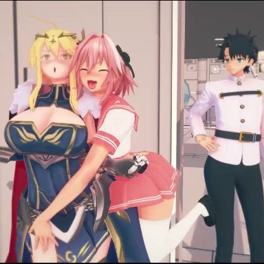 fate/grand order, fate (series), artoria pendragon, artoria pendragon (lancer), astolfo (fate), blonde hair, cheating, ntr, tagme, video