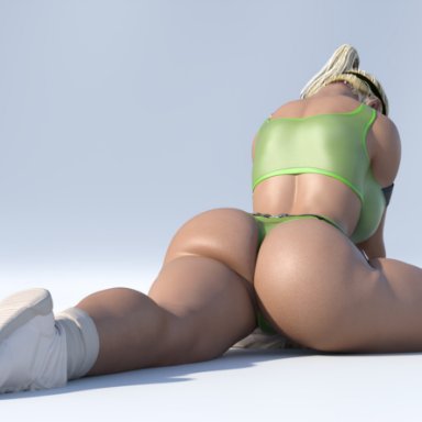 mortal kombat, mortal kombat 11, netherrealm studios, sonya blade, rude frog, 1girls, abs, areola slip, areolae, ass, big ass, big breasts, blonde hair, breasts, brown eyes