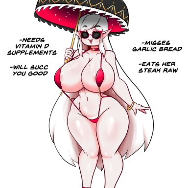 ideal gf, haloowl, big breast, big breasts, bikini, bracelet, choker, curvaceous, curvy, heels, high heels, holding umbrella, huge breast, huge breasts, hyper breasts