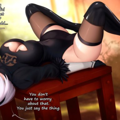 nier, nier: automata, nier (series), yorha 2b, geshkaw, geshtar, 1girls, android, android girl, blindfold, blowjob, deepthroat, fellatio, female, female focus