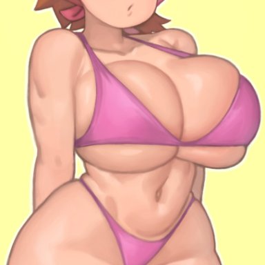 cooking mama, mama (cooking mama), kelvin hiu, 1girls, breasts, brown hair, female, hips, huge breasts, light-skinned female, light skin, mature female, medium hair, milf, mother